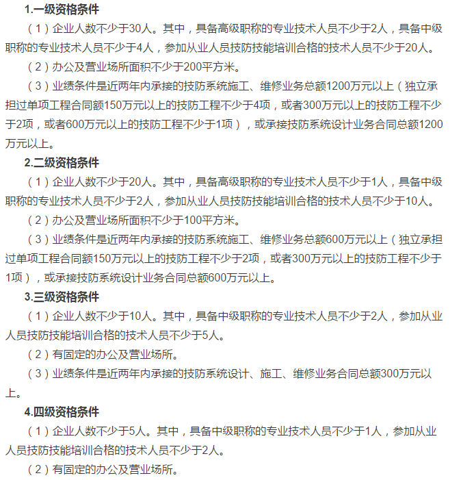 福利！廣東各市區企業安防資質4個級別申報要求大全！